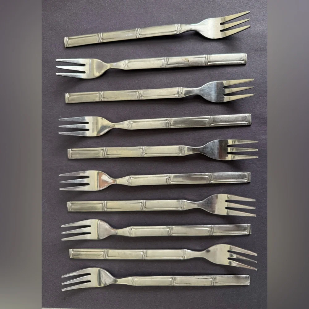 ROGERS Bambu‎ Stainless Cocktail/Seafood Forks Flatware Silverware Lot of 10